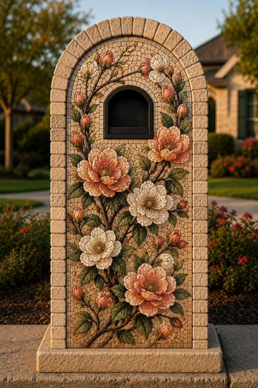Prestige Garden & Floral Collection — camellia arch mosaic mailbox